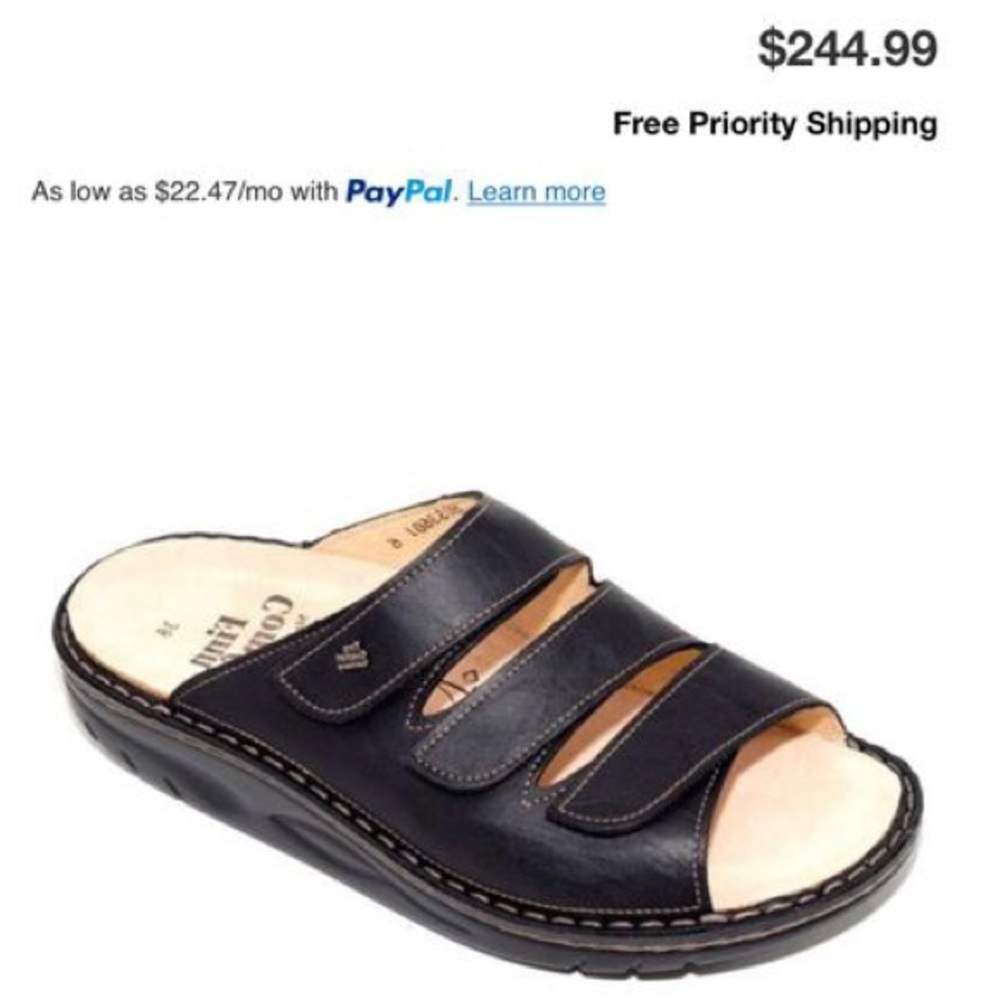 Finn Comfort Andros Black Leather Soft Footbed - Picture 10 of 10